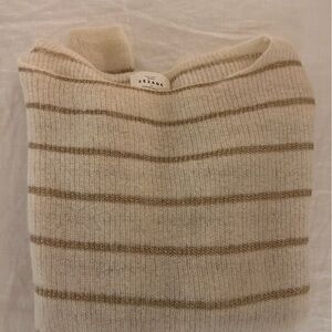 Sezane mohair alpaca blend gold/ecru striped sweater